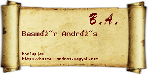 Basmár András névjegykártya